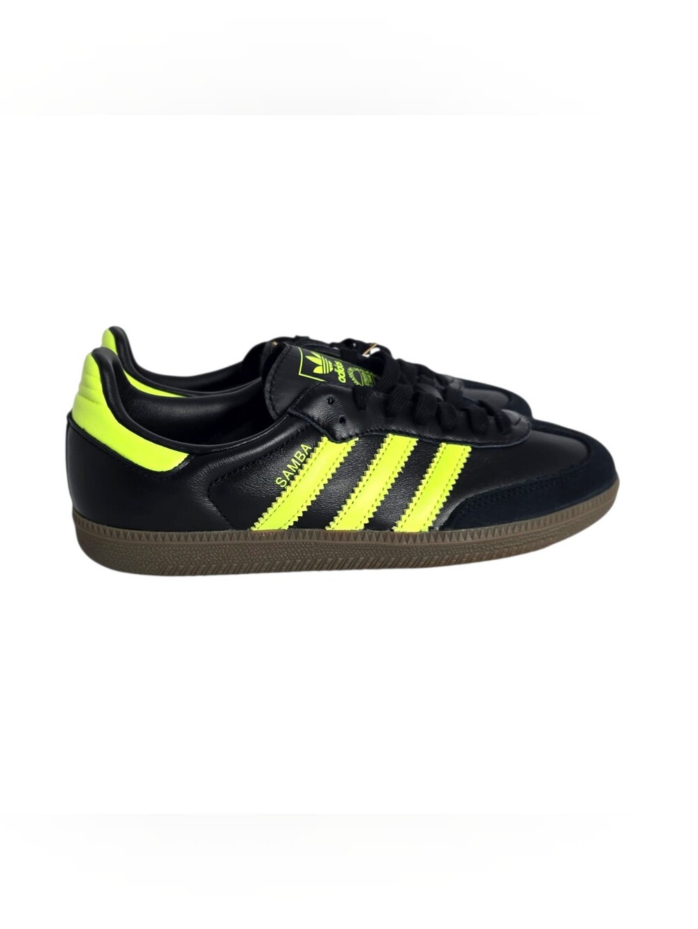Adidas Samba OG W JS1387 Black Pulse Lime Gum Womens 8.5 Sneakers NWT - Picture 2 of 16